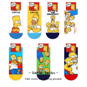 辛普森卡通可愛動漫人物韓國襪子