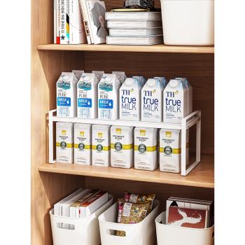 御仕家櫥柜牛奶分層架零食可伸縮置物架臺面儲物收納架家用多功能