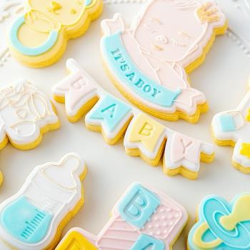 烘焙蛋糕裝飾甜品造型工具baby寶寶木馬奶瓶嬰兒壓模翻糖餅干模具