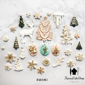聖誕節模具 聖誕矽膠模具 聖誕樹 雪花 麋鹿 鈴鐺 雪 冬天模具