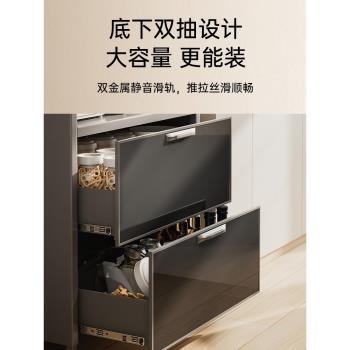 廚房置物櫃微波爐收納架落地多層餐邊櫃雙開門碗儲物櫃子抽屜加寬