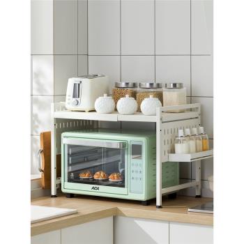 可伸縮廚房置物架微波爐烤箱架子多層家用臺面桌面電飯鍋收納支架