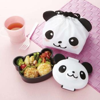 TORUNE 熊貓卡通便當盒可愛飯團壽司收納盒兒童春游水果盒