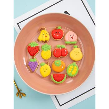 日式六一兒童餅干模親子DIY水果草莓餅皮西瓜檸檬造型烘焙餅干模