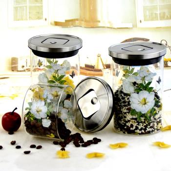 韓國密封罐玻璃瓶子小茶葉罐子帶蓋家用廚房食品雜糧收納盒儲物罐