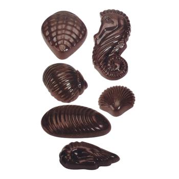 3cm 36連海馬巧克力模具 PC-1199 海螺貝殼小蝦模PC材料 烘焙模具