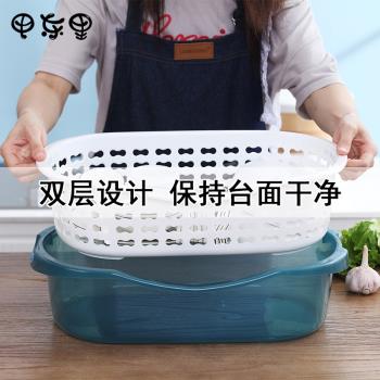大容量碗筷收納盒帶蓋瀝水碗架廚房置物架臺式透明碗柜放碗碟碗盆