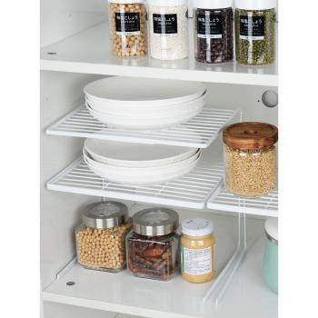廚房柜子分層冰柜分隔板櫥柜內分隔置物架冰箱內部碗架收納架神器
