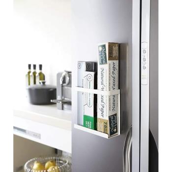 冰箱置物架側面磁吸免打孔保鮮膜收納架側邊抹布掛架日式廚房用品