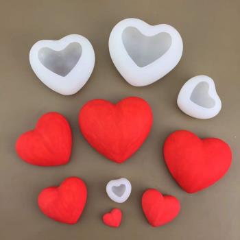 3D立體編織愛心情人節慕斯蛋糕巧克力裝飾烘焙心形甜品硅膠模具