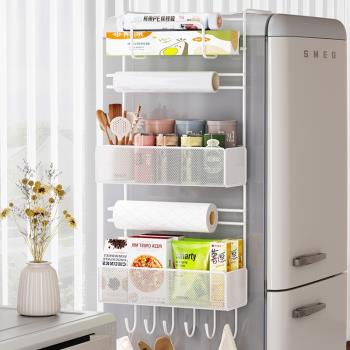 冰箱置物架多層側面免打孔廚房用品保鮮膜多功能雜物掛架收納神器