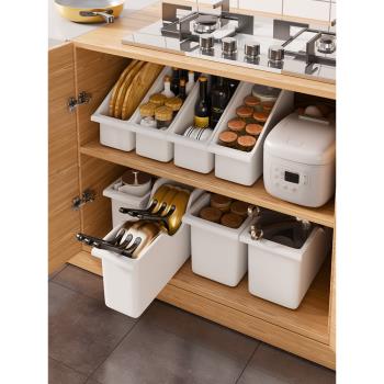 廚房收納盒櫥柜內鍋具鍋蓋架調味料置物架整理柜子儲物桌面收納筐