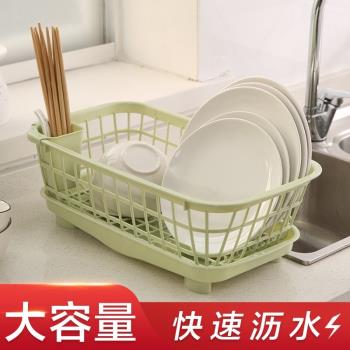 廚房放碗架瀝水架置物架塑料收納架餐具架子碗筷收納盒碗柜