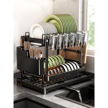 廚房碗碟收納架置物架家用多層碗柜碗碟筷收納盒放碗盤碗架瀝水架