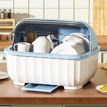 碗柜小型家用廚房收納餐具柜多功能臺面放碗瀝水碗筷盤碟置物架