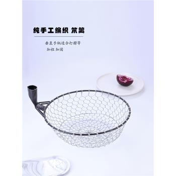 板栗篩子手工編織鐵絲網瓢家用專用長柄過濾網特大漏勺撈魚大笊籬