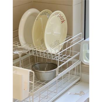 簡約廚房家居置物架 大號碗碟瀝水架收納架碗筷碗盤水杯整理架