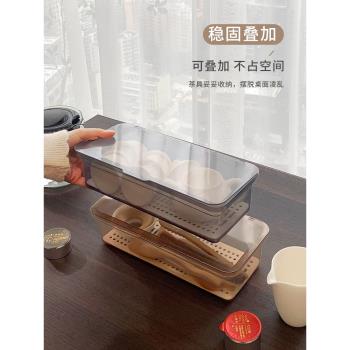 多用途筷子茶具收納盒防塵帶蓋放茶杯裝茶葉碗放勺子儲存置物架