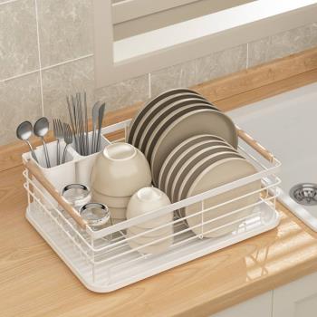 廚房置物架雙層帶碗筷收納瀝水架瀝水架碗盤收納碗碟架