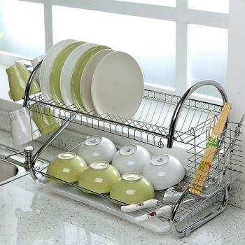 廚房置物架落地多層儲物瀝水碗碟架雙層放碗餐具收納神器碗架用品
