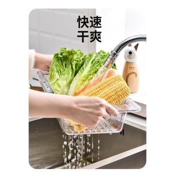 廚房水槽置物架可伸縮瀝水籃碗筷碗碟收納架水池瀝水架洗菜籃神器