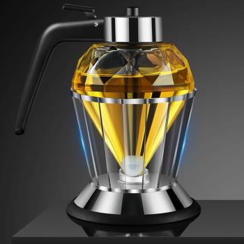 新款鉆石玻璃油壺 精美按壓式鉆石油壺 看得見的色彩透明儲油幫手