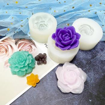 3D立體仿真多肉硅膠模創意慕斯翻糖蛋糕果凍巧克力甜品烘焙模具