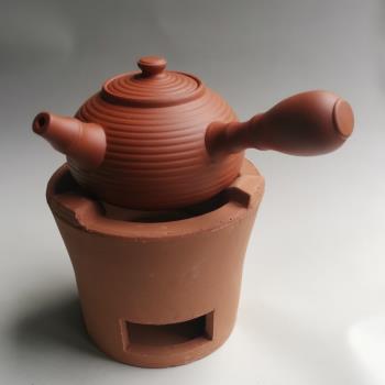 老式手工茶具茶壺復古家用陶瓷煮茶泡茶壺紅泥炭爐茶壺紫砂壺耐燒