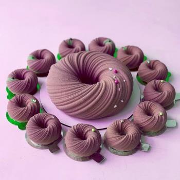 新品法式慕斯蛋糕模毛線球線團線圈甜品西點硅膠模具烘焙創意立體