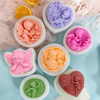 天使寶寶愛神丘比特花仙子硅膠模具diy手工皂/香皂/肥皂香薰石膏