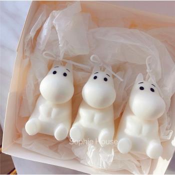 芬蘭Moomin姆明河馬精靈香薰蠟燭矽膠模具手工皂diy材料滴膠石膏