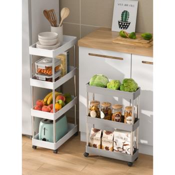 廚房菜架子多功能置物架多層可移動落地冰箱調料雜物夾縫收納架