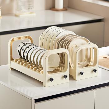 碗盤收納架柜子家用多功能可調節伸縮放碗架廚房臺面抽拉瀝水碗架