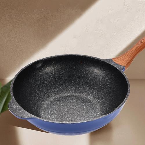 金剛麥飯石不粘鍋少油煙炒菜鍋鍋具炒鍋