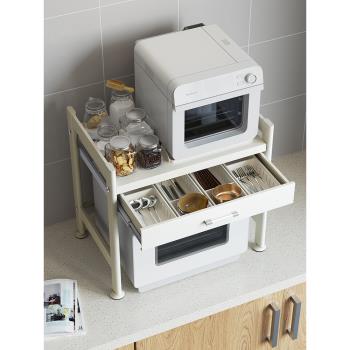 廚房置物架微波爐架電飯鍋烤箱電飯煲多功能臺面家用伸縮收納架子