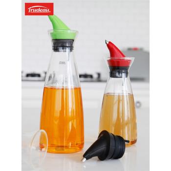 加拿大Trudeau 油瓶玻璃防漏家用回流油壺廚房用油玻璃油醋瓶密封