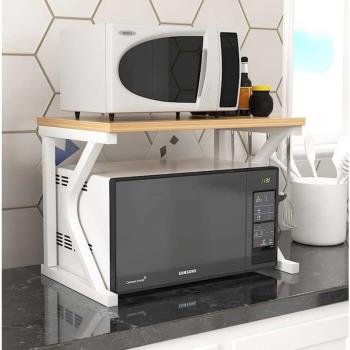 304不銹鋼廚房置物架臺面 微波爐架多層電器烤箱架子調料收納用品