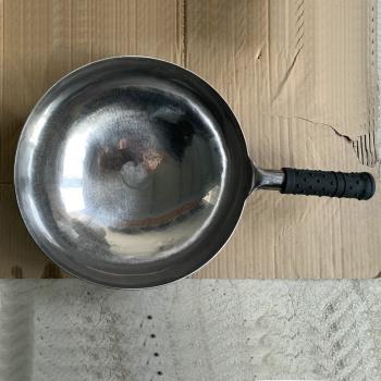 章丘手工鍛打鐵鍋飯店家用30cm不沾鍋無塗層少油煙炒鍋宗師熱鍛鍋
