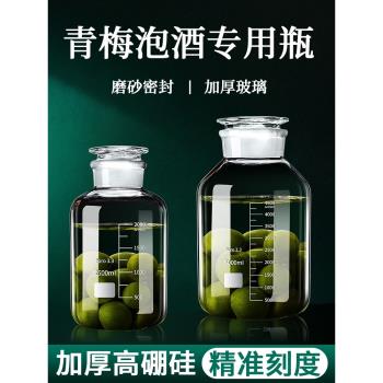 玻璃泡酒瓶青梅酒密封罐家用釀酒專用浸酒瓶空瓶果酒5斤酒壇子