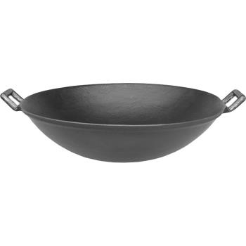 傳統老式雙耳炒鍋無涂層加厚圓底尖底地鍋鑄鐵生鐵鍋家用大小干鍋