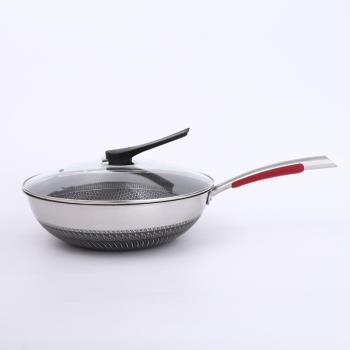 現代家用新款炒鍋雙面屏不粘炒鍋創意多層鋼蜂窩炒鍋
