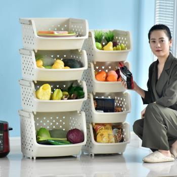 百露加厚廚房置物架水果蔬菜用品玩具整理架浴室收納架儲物箱菜籃