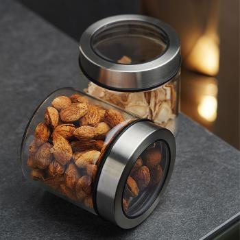 玻璃密封罐儲物罐廚房茶葉咖啡豆食品瓶子五谷雜糧收納盒透明罐子