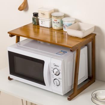 廚房置物架調料架收納儲物架落地桌面臺面用品雙層烤箱微波爐架子