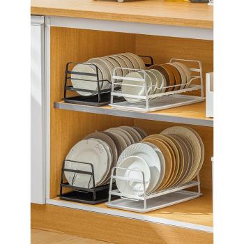 放碗碟盤子收納架廚房瀝水盤架子托櫥柜內鍋蓋架多功能家用置物架