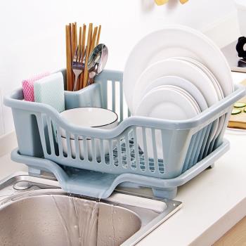 廚房碗筷收納盒放碗瀝水帶蓋碗柜晾碗架餐具家用多功能碗碟置物架