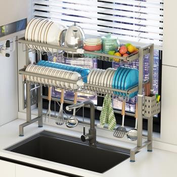 廚房水槽置物架瀝水架碗架洗碗槽水池上方多功能放碗盤碗碟收納架