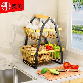 蔥姜蒜廚房置物架收納廚房精緻臺面菜籃子一體式菜籃子辣椒收納架