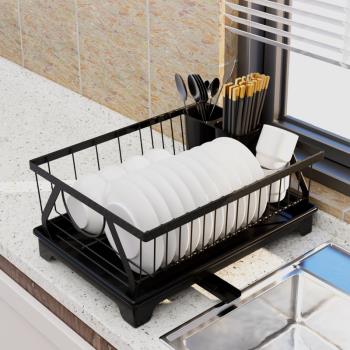 瀝水籃水槽晾碗碟筷餐具廚房置物架家用臺面多功能濾水收納盒碗柜