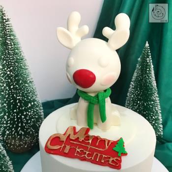 白小狐大號立體圣誕鹿巧克力模具魯道夫造型卡通可愛動物蛋糕裝飾